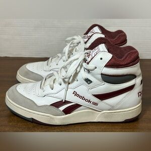 Reebok BB4000 II Mid Size 7.5 White Maroon
